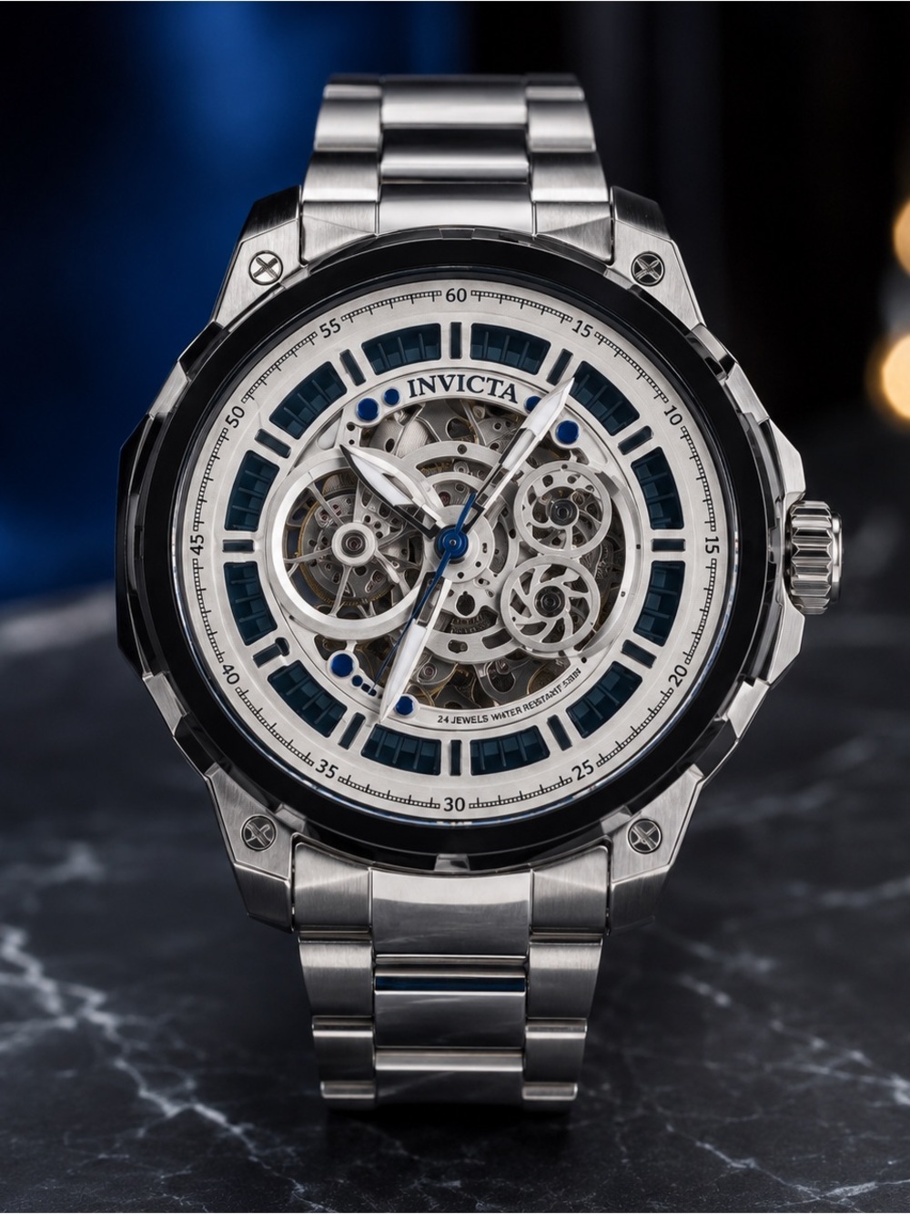 InvictaMen's Skeleton Automatic Watch w/sapphire crystal 24 crystals - Picture 3 of 10